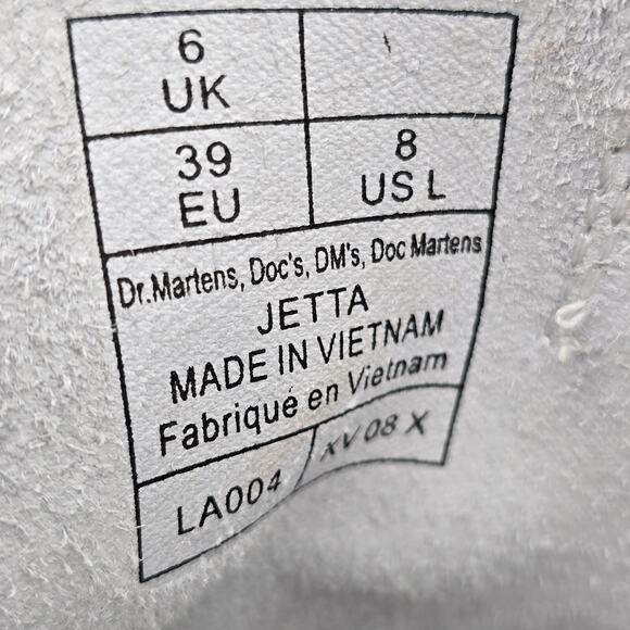 Dr Martens Jetta Boots Women's 8 White Leather Front Zip Platform Ankle - Picture 12 of 12